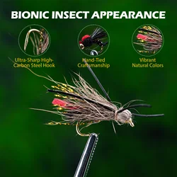 Goture Kit Pesca con Mosca de moscas artificiales en caja