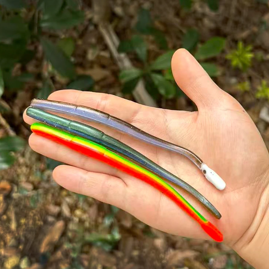 Cebos blandos Texas Noodle con cola recta – señuelos swimbait - imagen 2