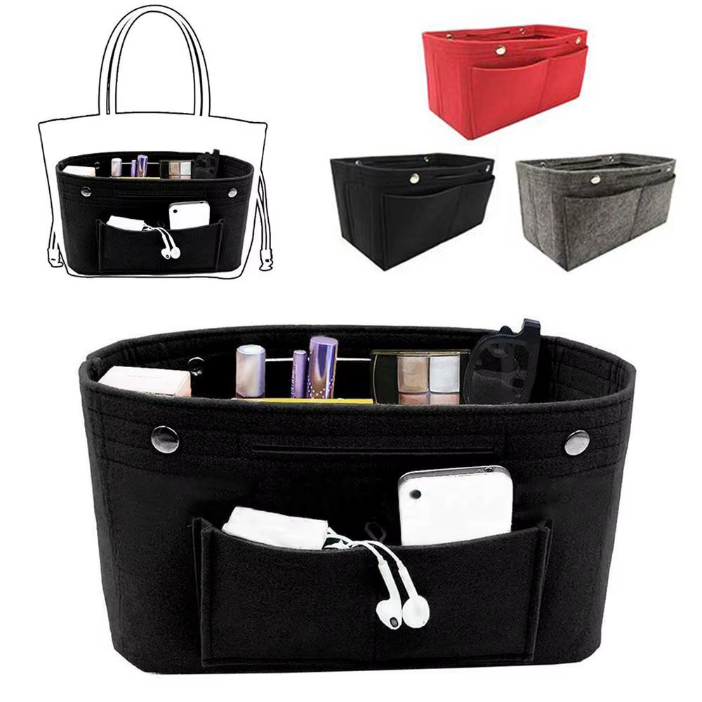 Organizador de bolso con inserto de fieltro y forro interior - imagen 4