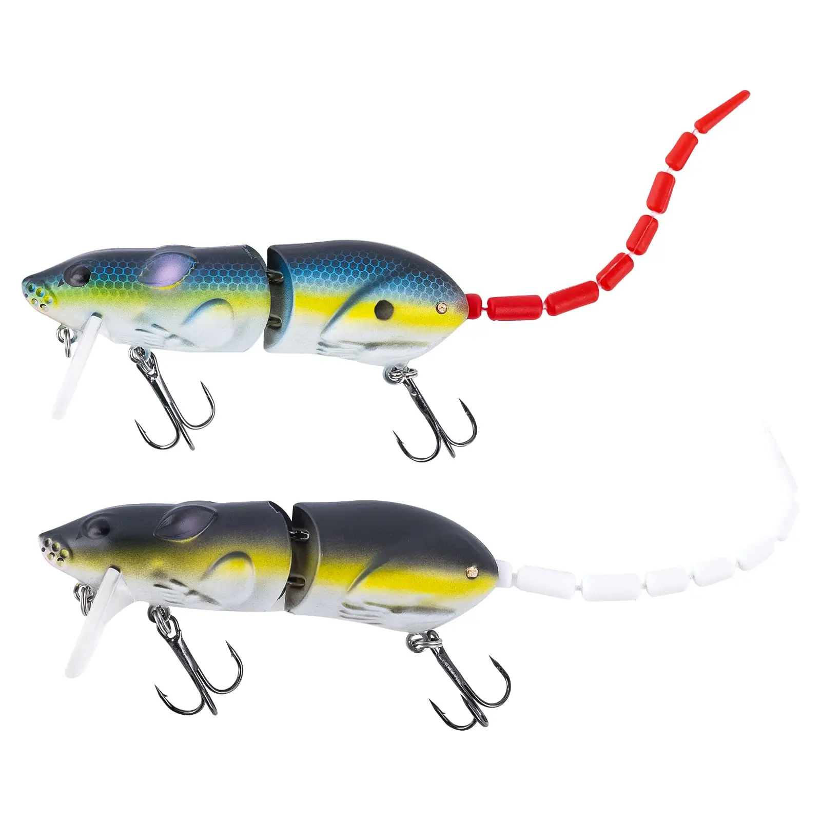 Señuelo ratón flotante para lucios, crankbait de plástico vívido