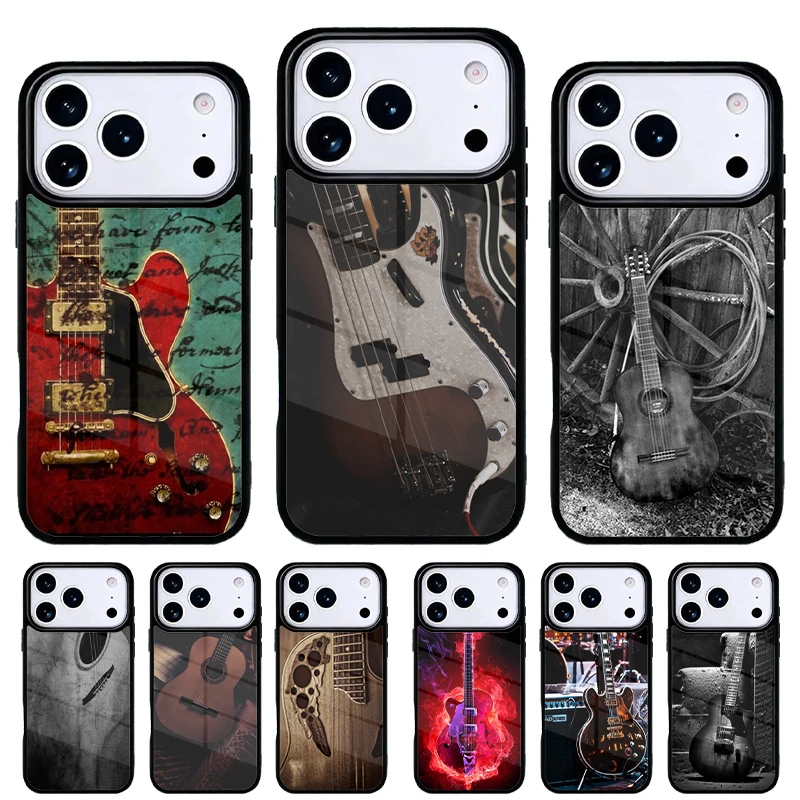 Funda iPhone guitarra vintage – Compatible 11/12/13/14/15/16/17 Pro Max