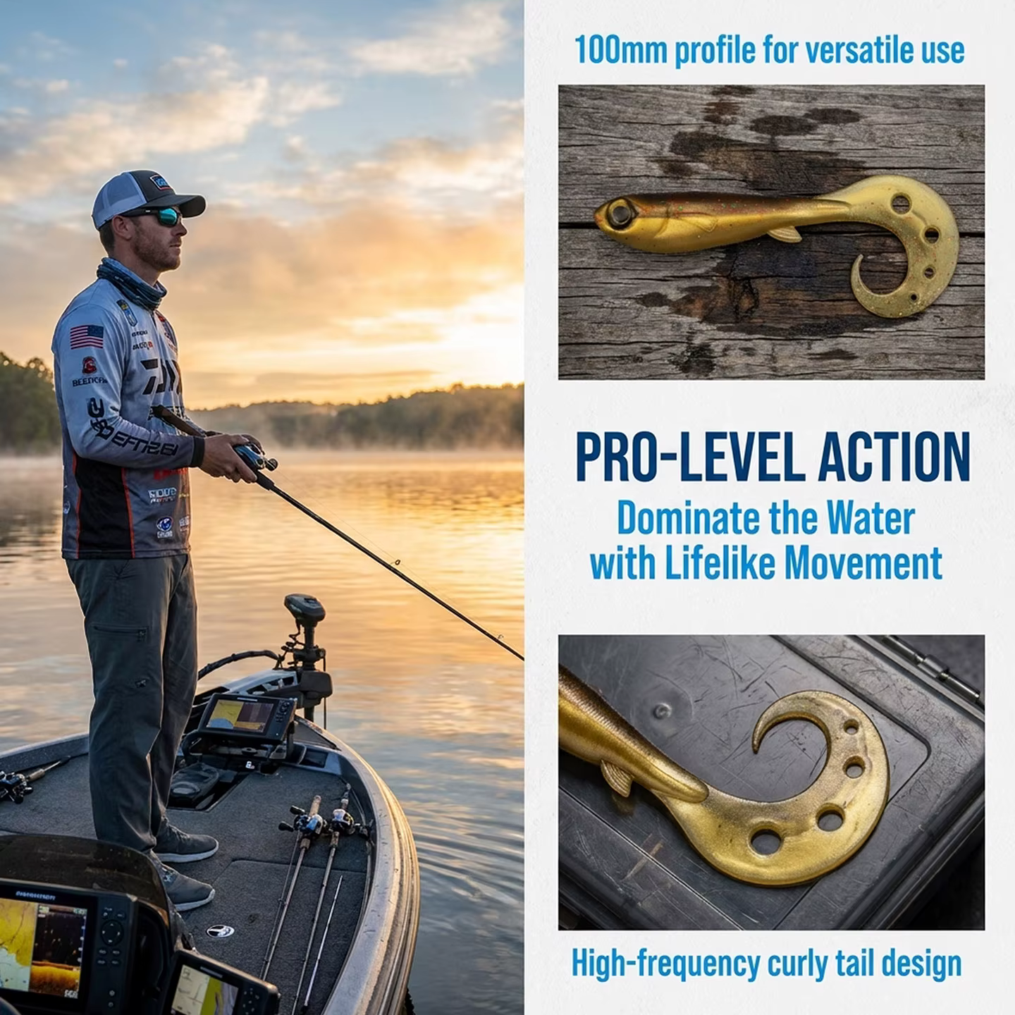 Señuelo Suave Esfishing Swimmer 100mm – Cebo rizado Twister para lubina y lucio - imagen 2
