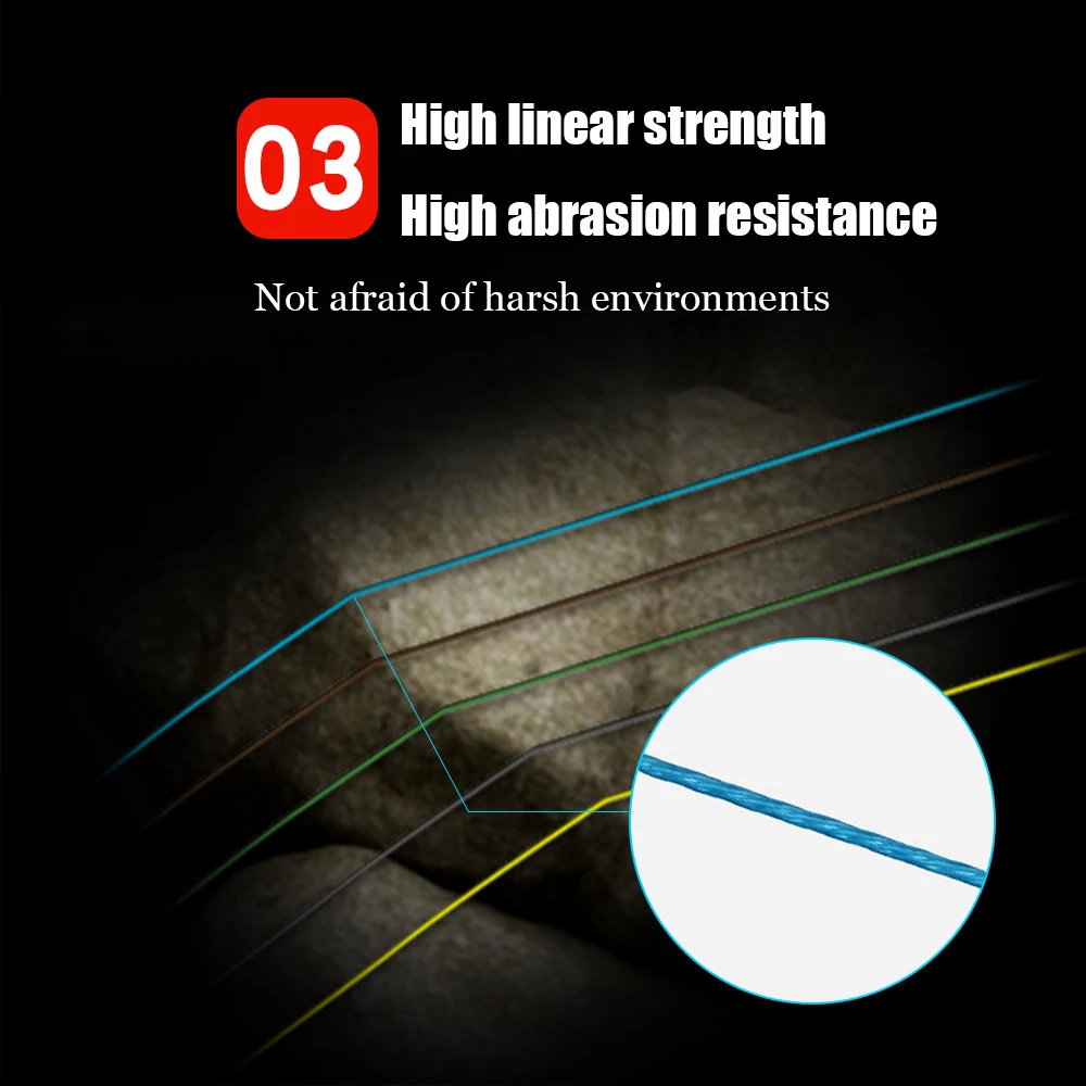 Línea de pesca trenzada 9 hebras 18-100LB para carpa – 4 colores