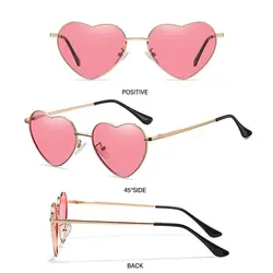 Gafas de sol con montura metálica estilo años 90, forma corazón