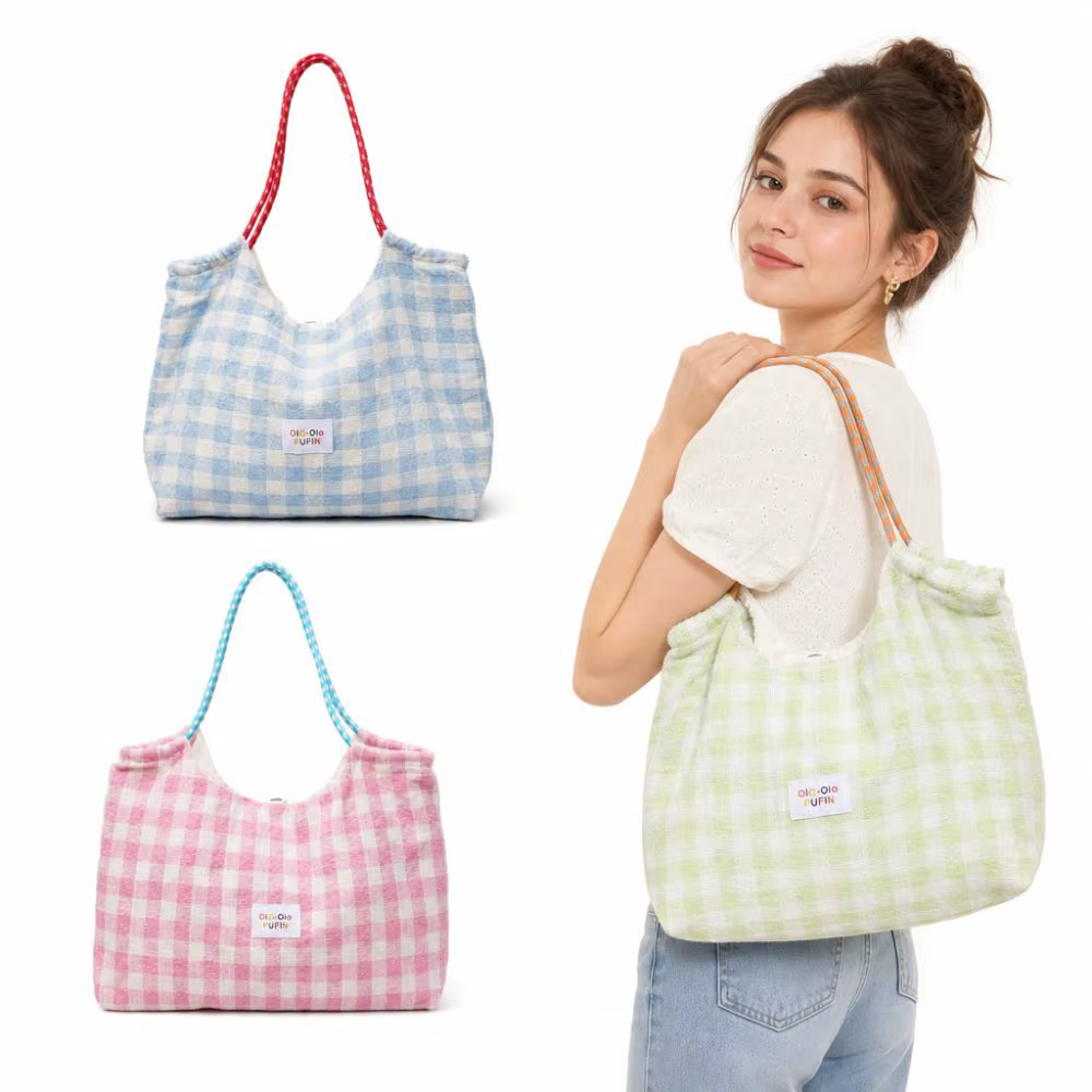 Bolso Bandolera a Cuadros Gran Capacidad para Mujer – Ligero y Resistente - imagen 3