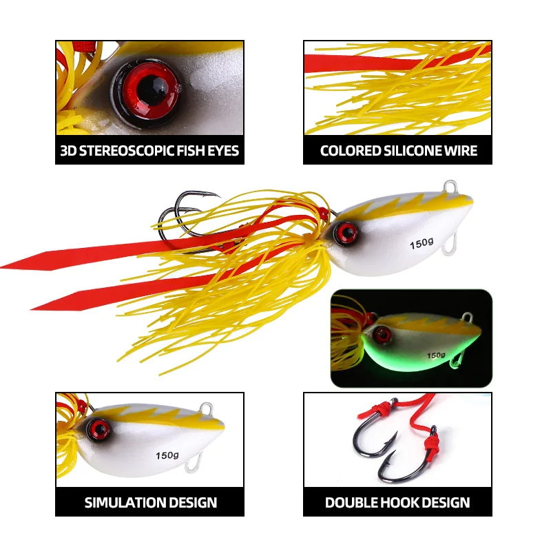 Señuelo de plomo luminoso WEIHE WP39 – pesca en mar desde barco - imagen 3