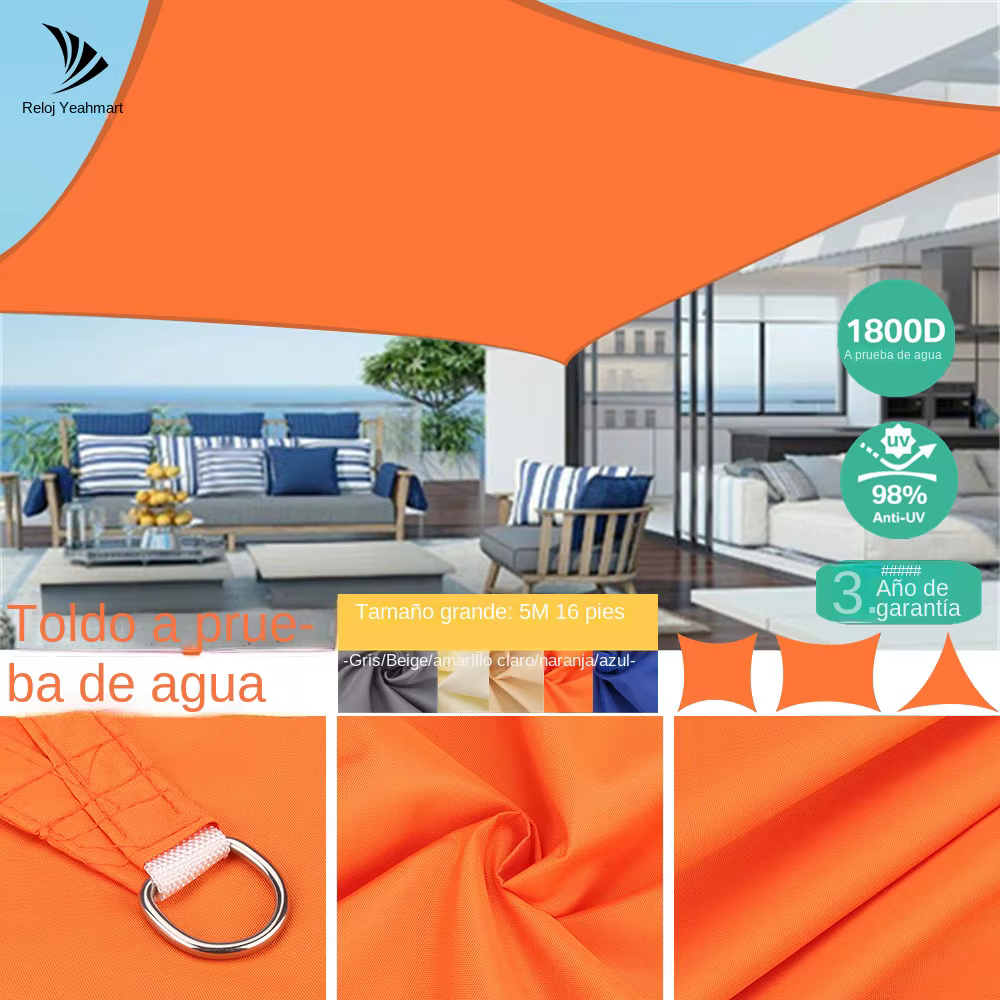 Toldo Playa Impermeable con Protección UV – Naranja - imagen 3