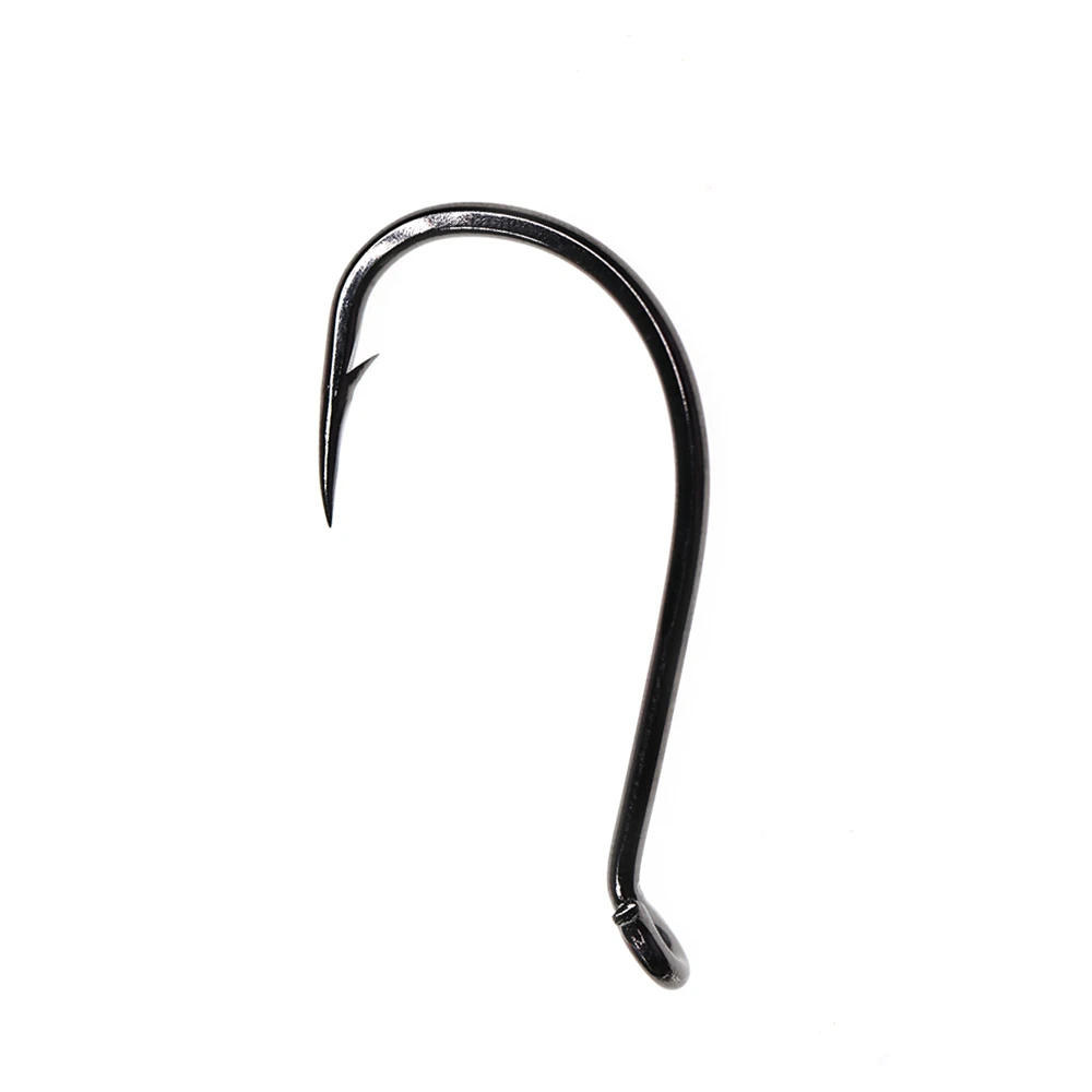 Elliv Anzuelo Offset Pico de Pulpo Negro – Alto Carbono #10/0 - imagen 5