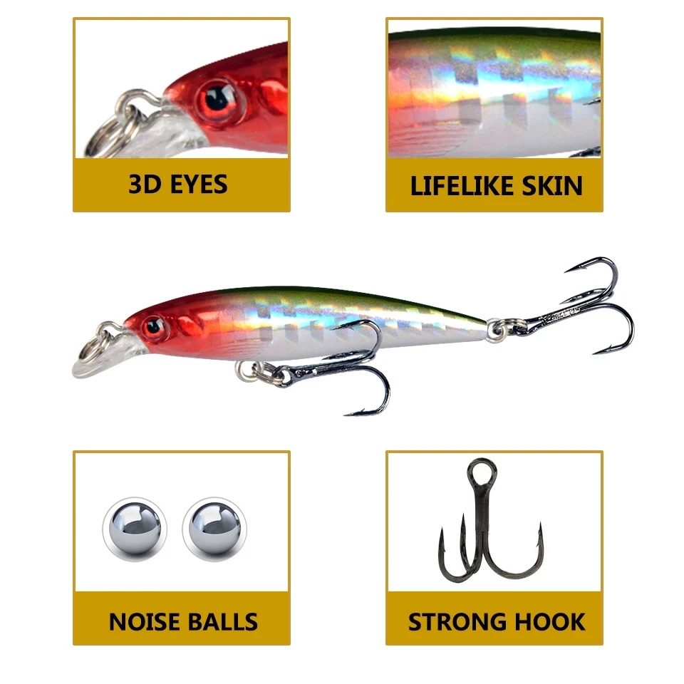 Wobbler flotante micro minnow anti-enganche para lucio y lubina - imagen 3