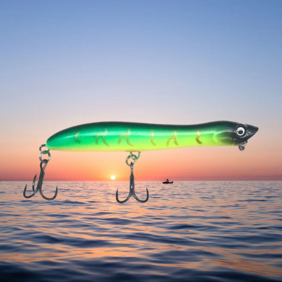 Vista frontal del señuelo Topwater Popper