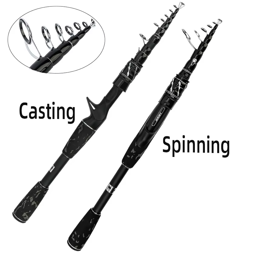 Caña Telescópica Surfcasting Carbono – Ideal para Viajes y Pesca Costera