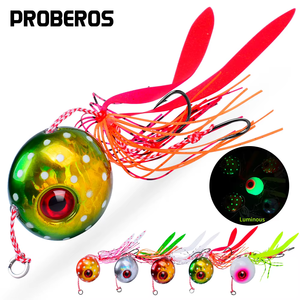 Proberos señuelos jigging lento luminosos anzuelos dobles agua salada - imagen 5