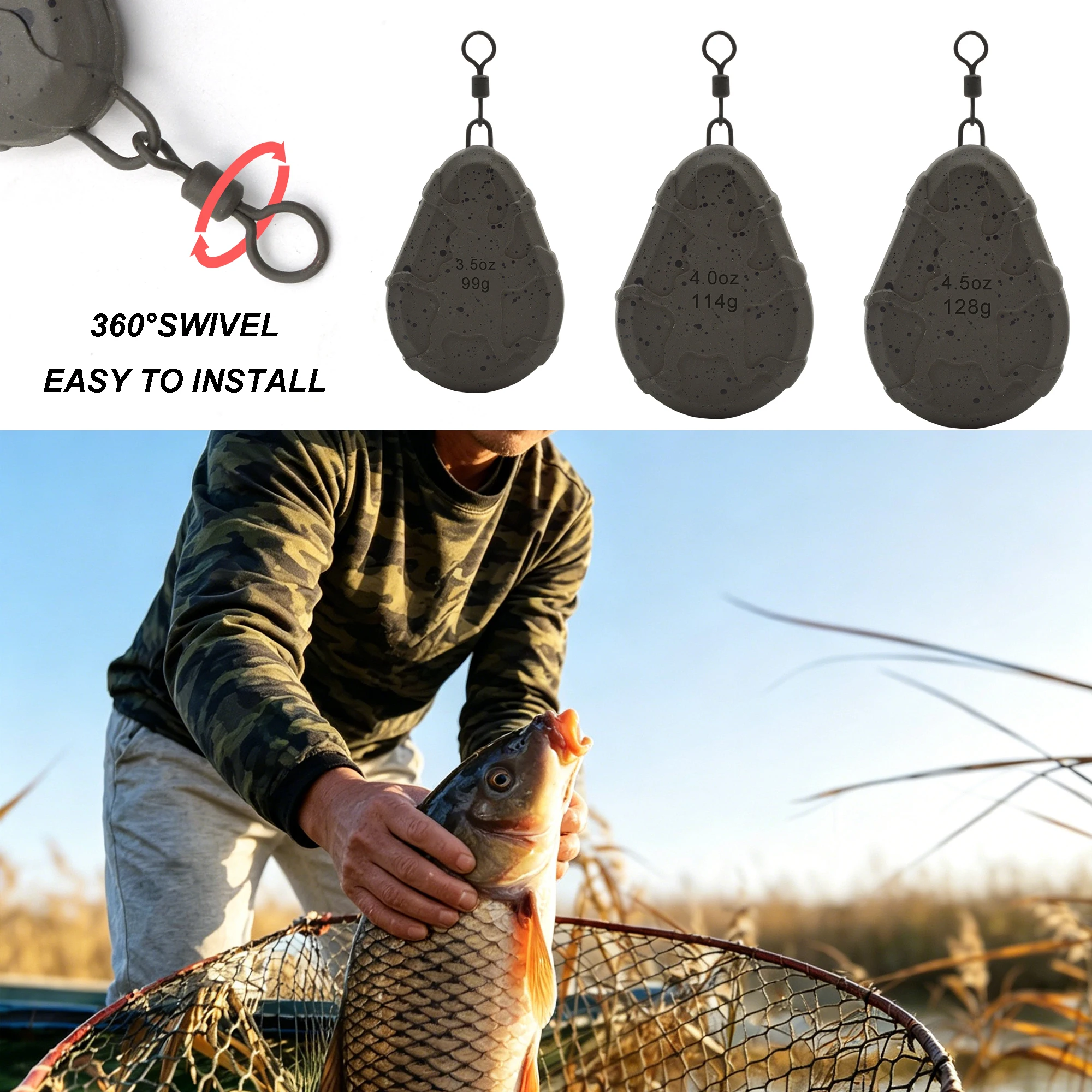 FTK Plomos giratorios para carpa con rotación en pesca de fondo - imagen 3