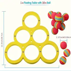 Juego de lanzamiento de aros EVA flotantes con bolas de tacto suave