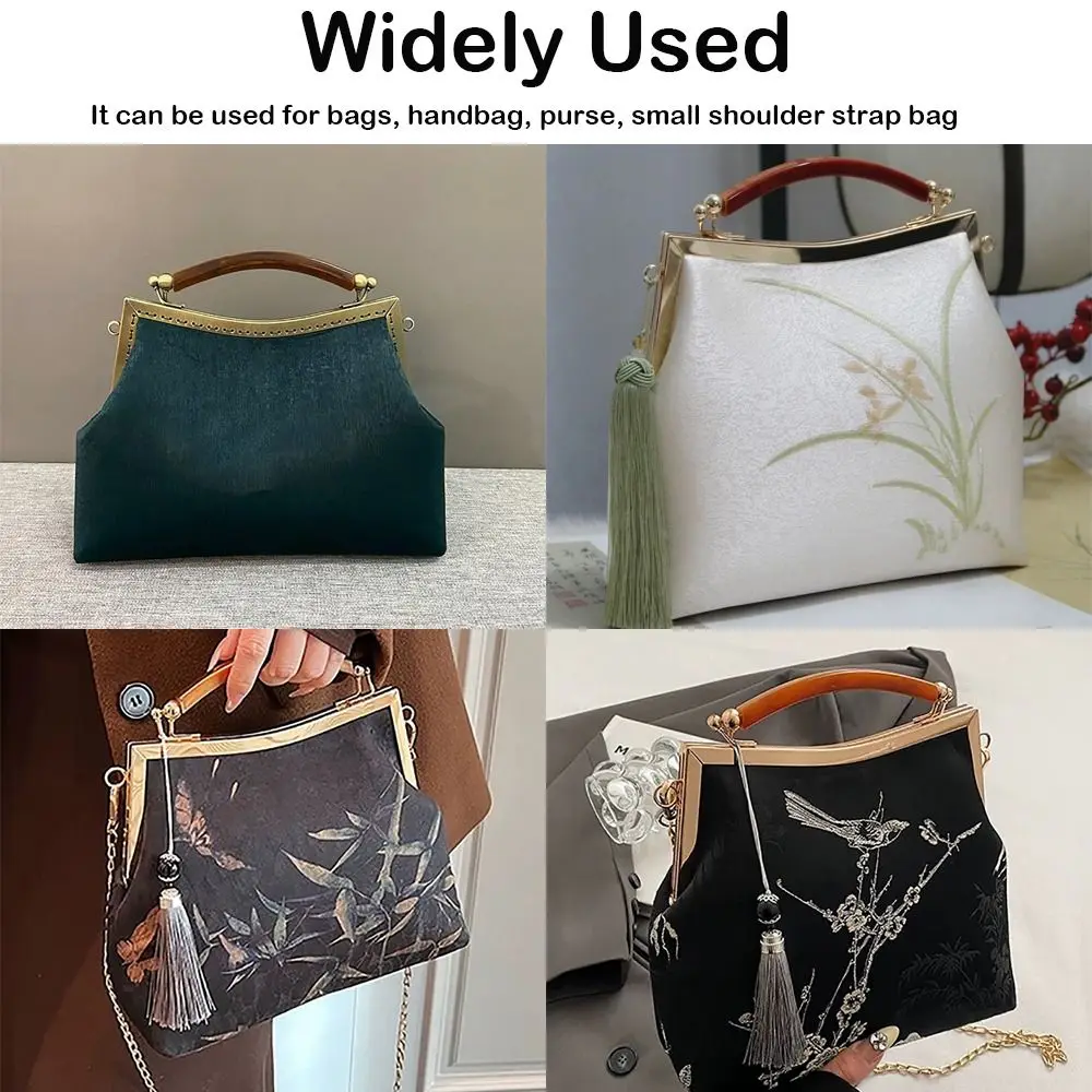 Marco metálico para bolso con cierre de beso vintage y hebilla DIY - imagen 3