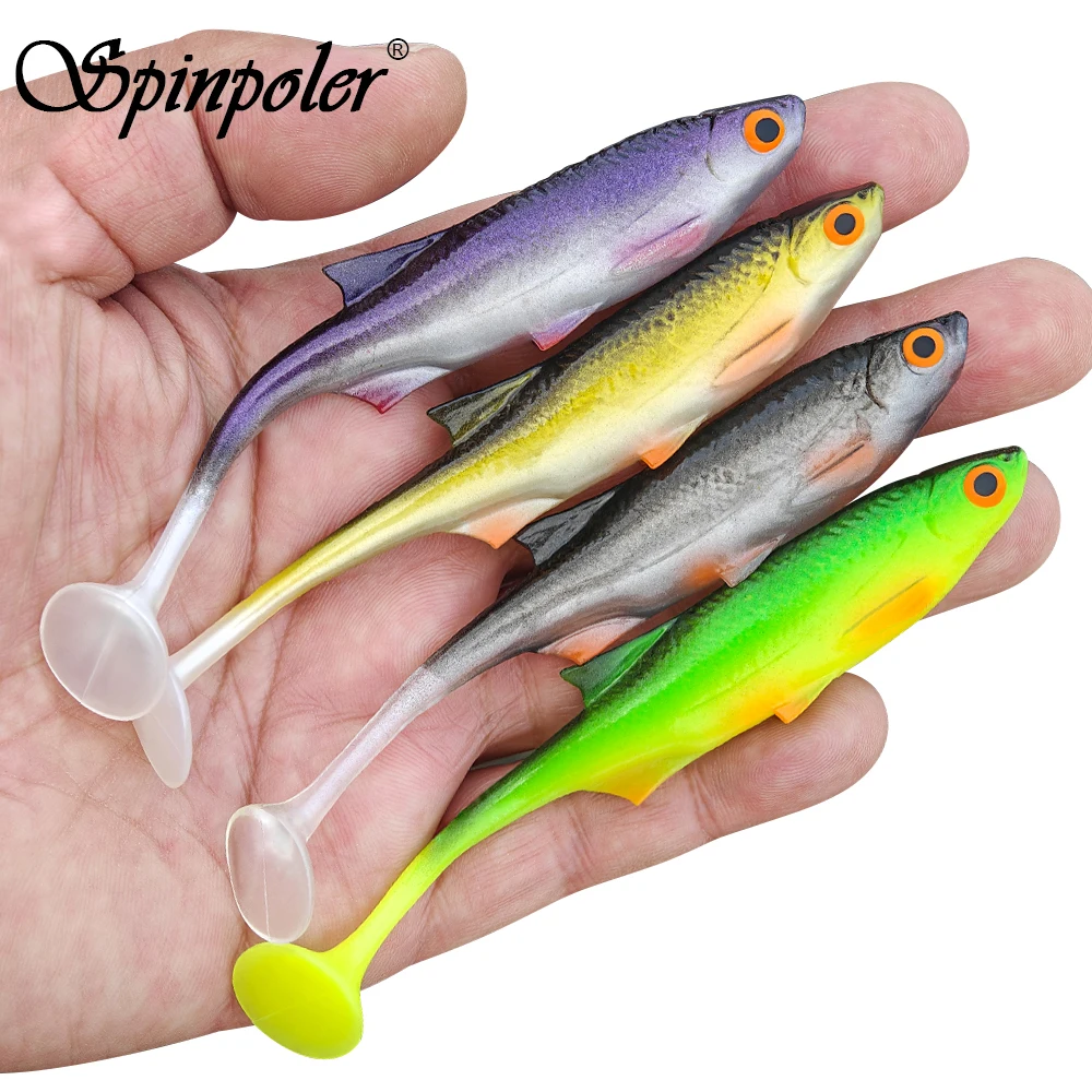 Señuelo Spinpoler Bio Shad Natural Ojos 3D para lubina y trucha