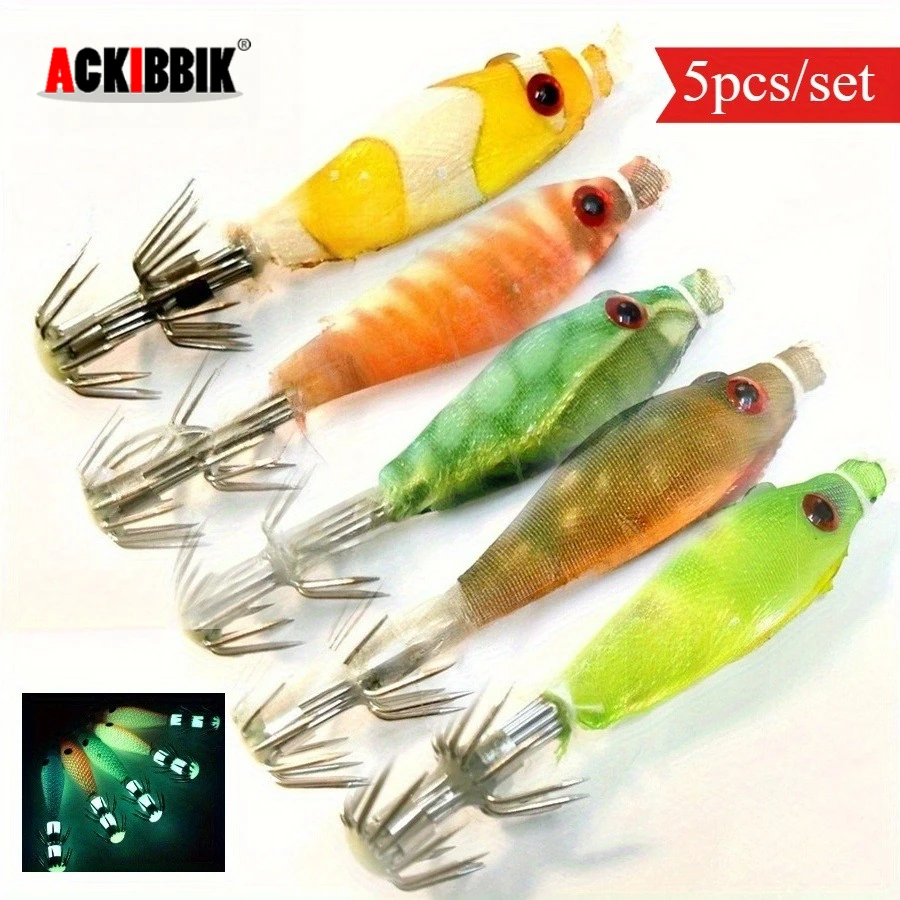 Ackibbik anzuelo de calamar tubular fosforescente para vinilo - imagen 4