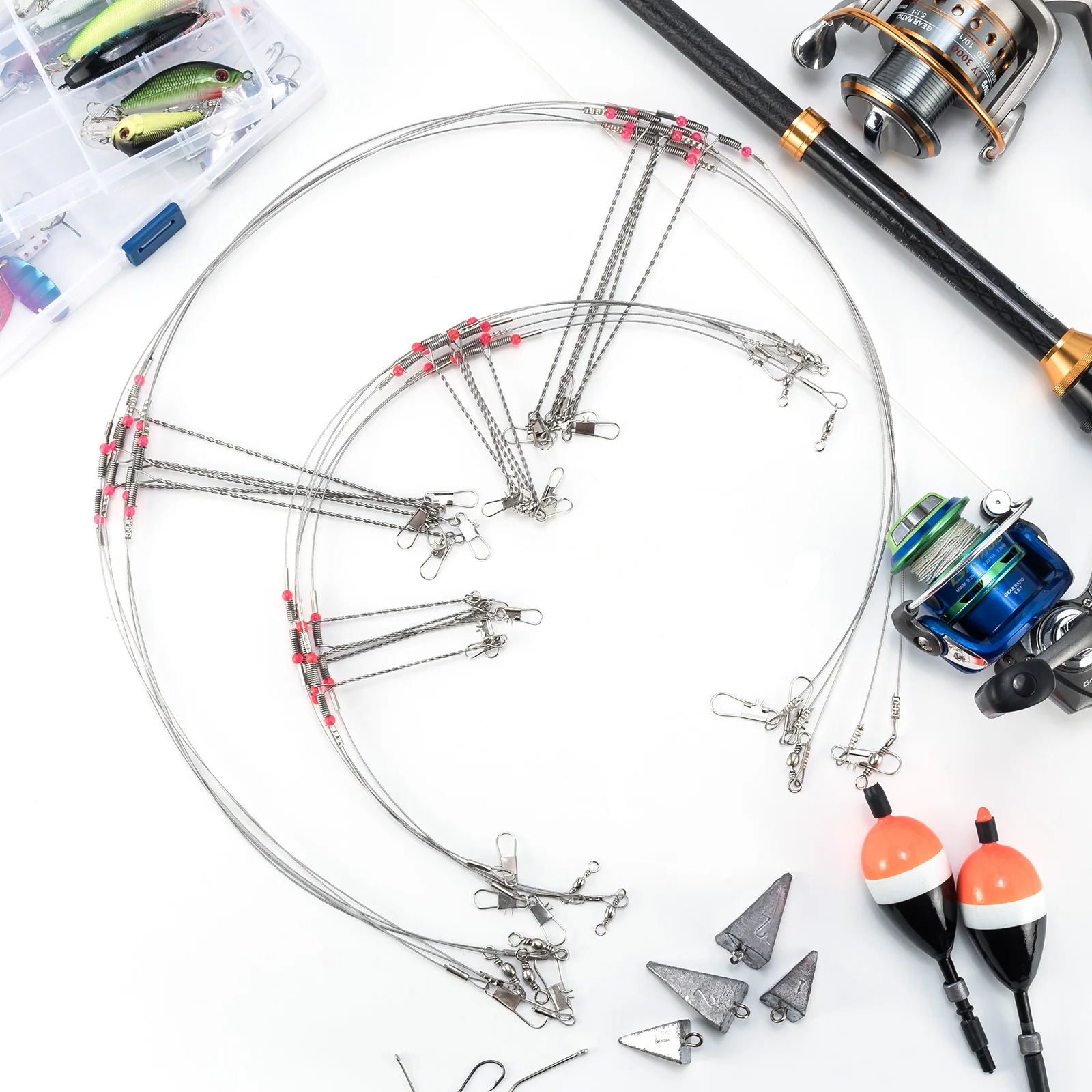 Aparejo surfcasting inox de doble brazo con eslabón giratorio - imagen 4