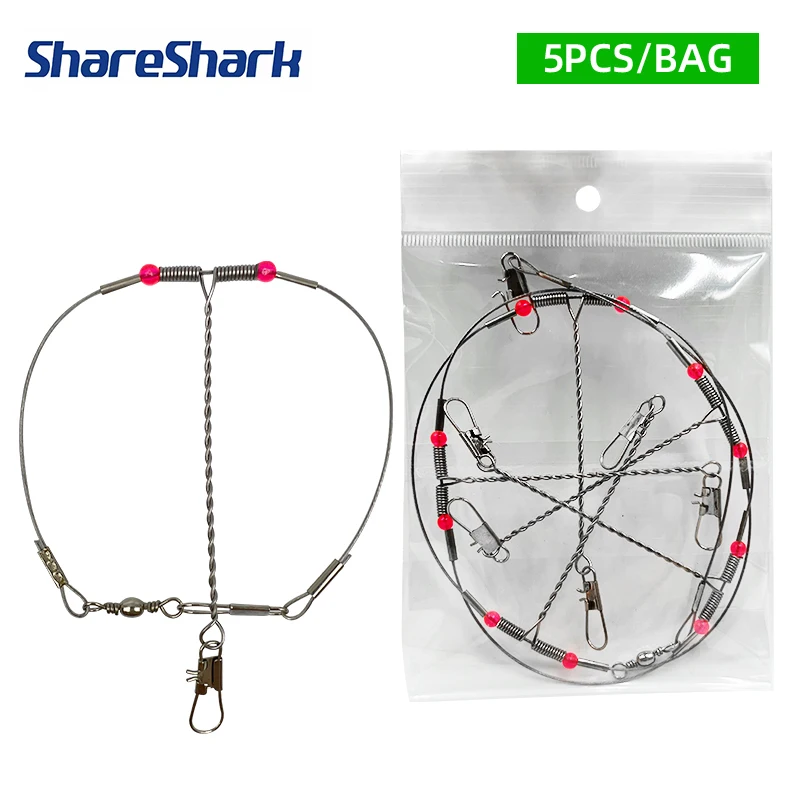ShareShark Aparejos de pesca acero inoxidable con mosquetón agua salada - imagen 3