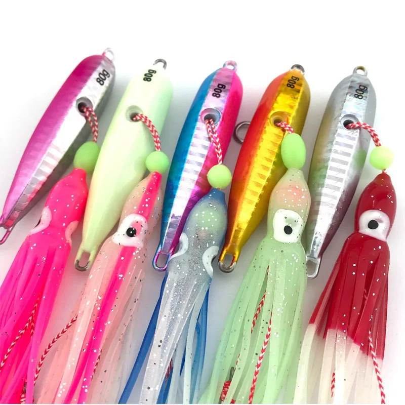 Señuelo de calamar para jigging nocturno en barco y pesca roca - imagen 2