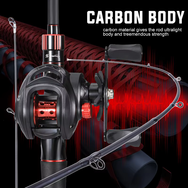 Caña carbono Travel 2,1m + Carrete 7,2:1 – Sougayilang - imagen 2