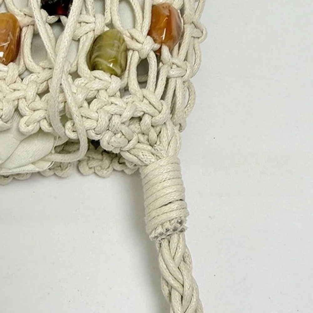 Bolso de hombro bohemio tejido con cuentas – gran capacidad veraniega - imagen 4