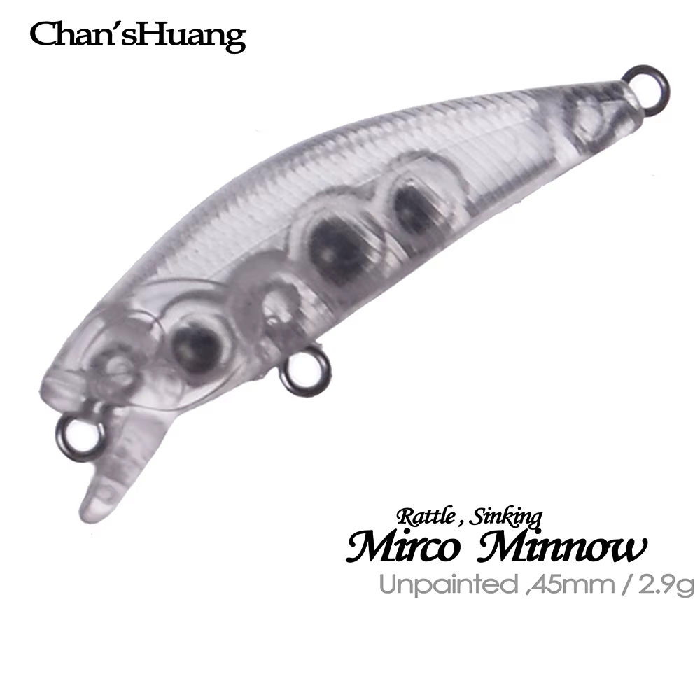 Señuelos Micro Minnow sin pintar 45mm – Hundimiento lento artesanal