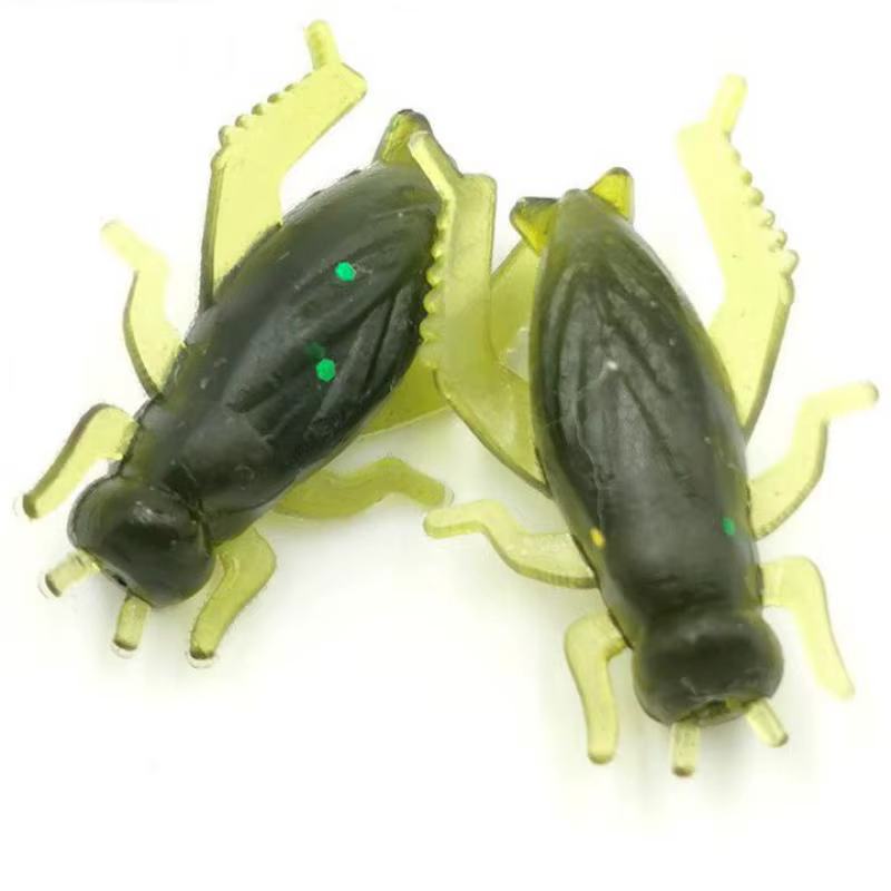 Señuelos de silicona tipo insecto — grillos y vinilos ligeros