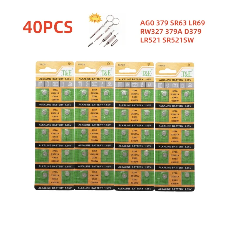 Pilas botón AG0 379 SR63 LR69 1.5V alcalinas para reloj - imagen 5