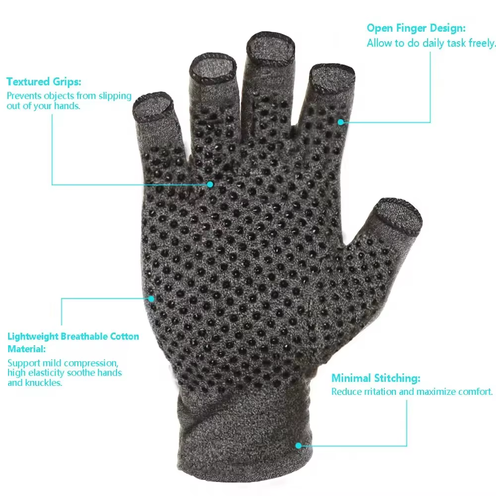 Guantes de pesca sin dedos con compresión y soporte de muñeca - imagen 3