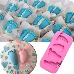 Molde de silicona 3D pies de bebé para fondant y chocolate