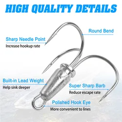 Anzuelos Treble Hook reforzados para lubina y salmón 30-80g