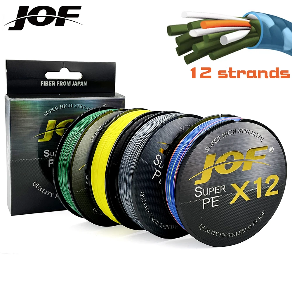 JOF X12 Sedal trenzado multifilamento para pesca carpa y agua salada