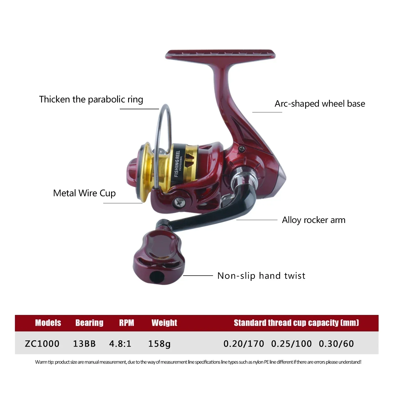 Carrete giratorio ultraligero Huidiao 1000 – Pesca de precisión - imagen 5