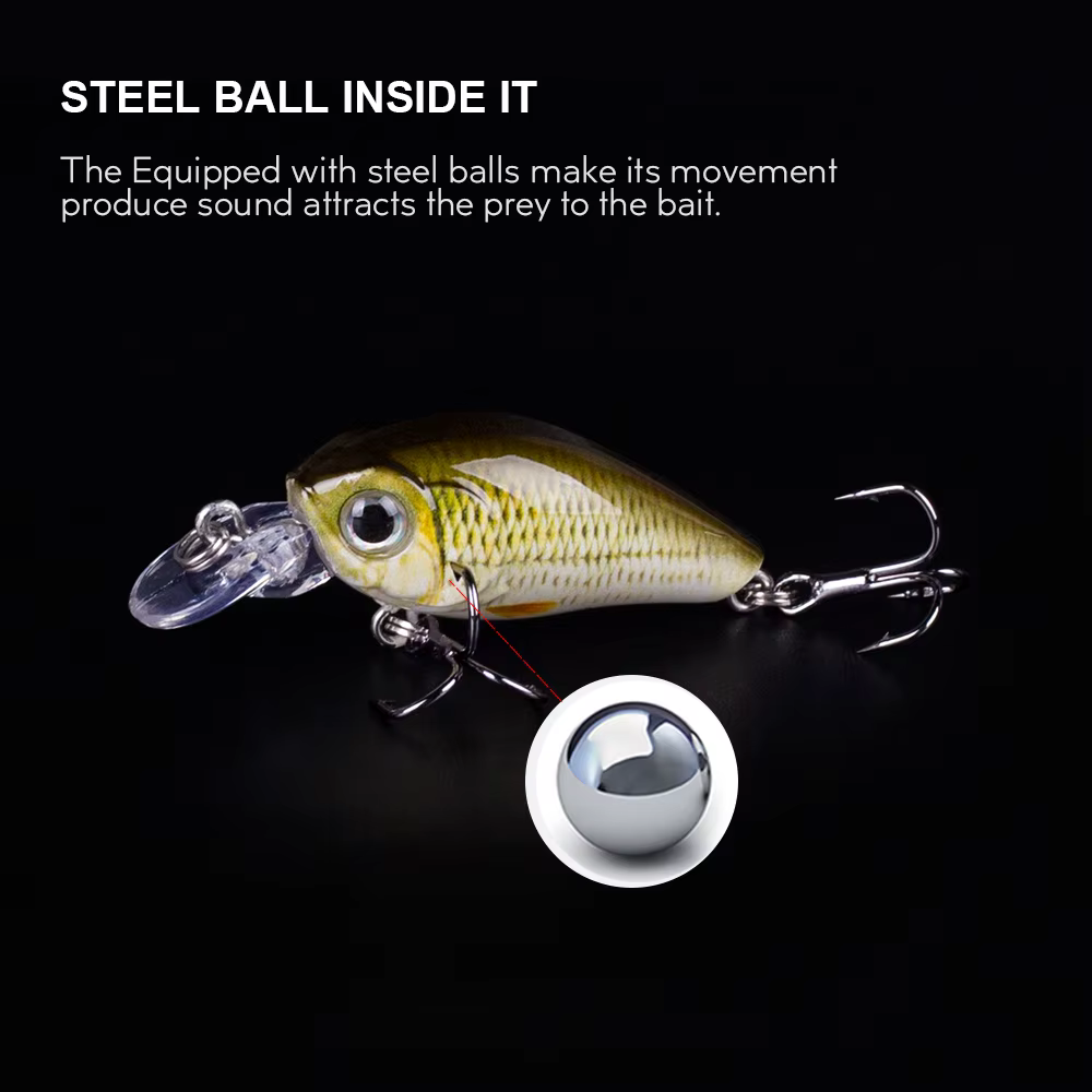Señuelo Minnow Crankbait lubina 48mm flotante - imagen 3