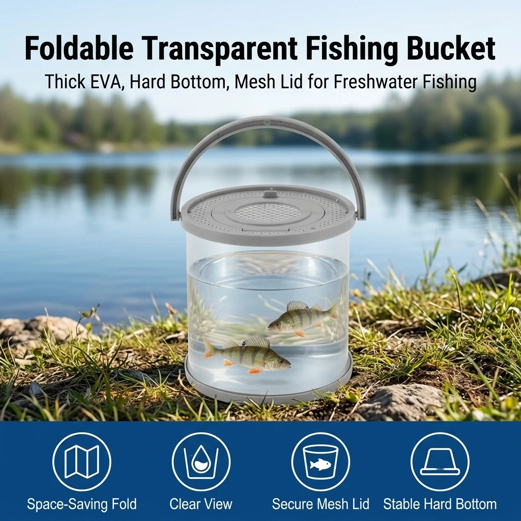 Cubo de pesca plegable de EVA para guardar tras su uso