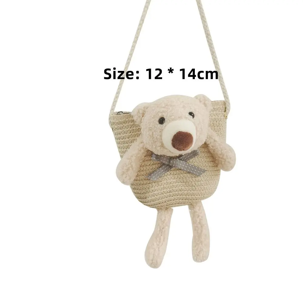 Bolso bandolera infantil de paja con diseño colorido