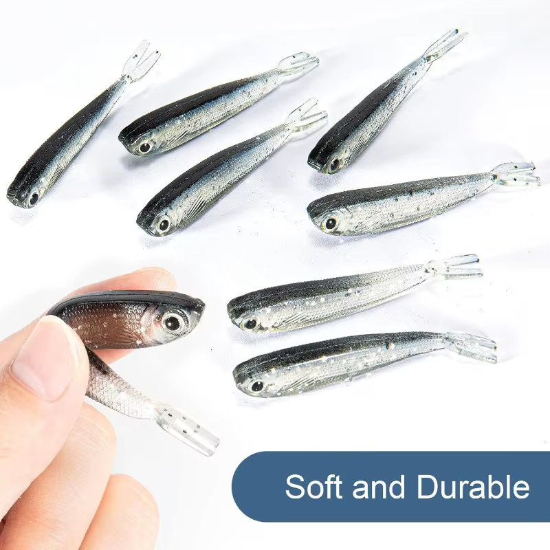 Vinilo Minnow de cola dividida perfumado con ojo 3D - imagen 2