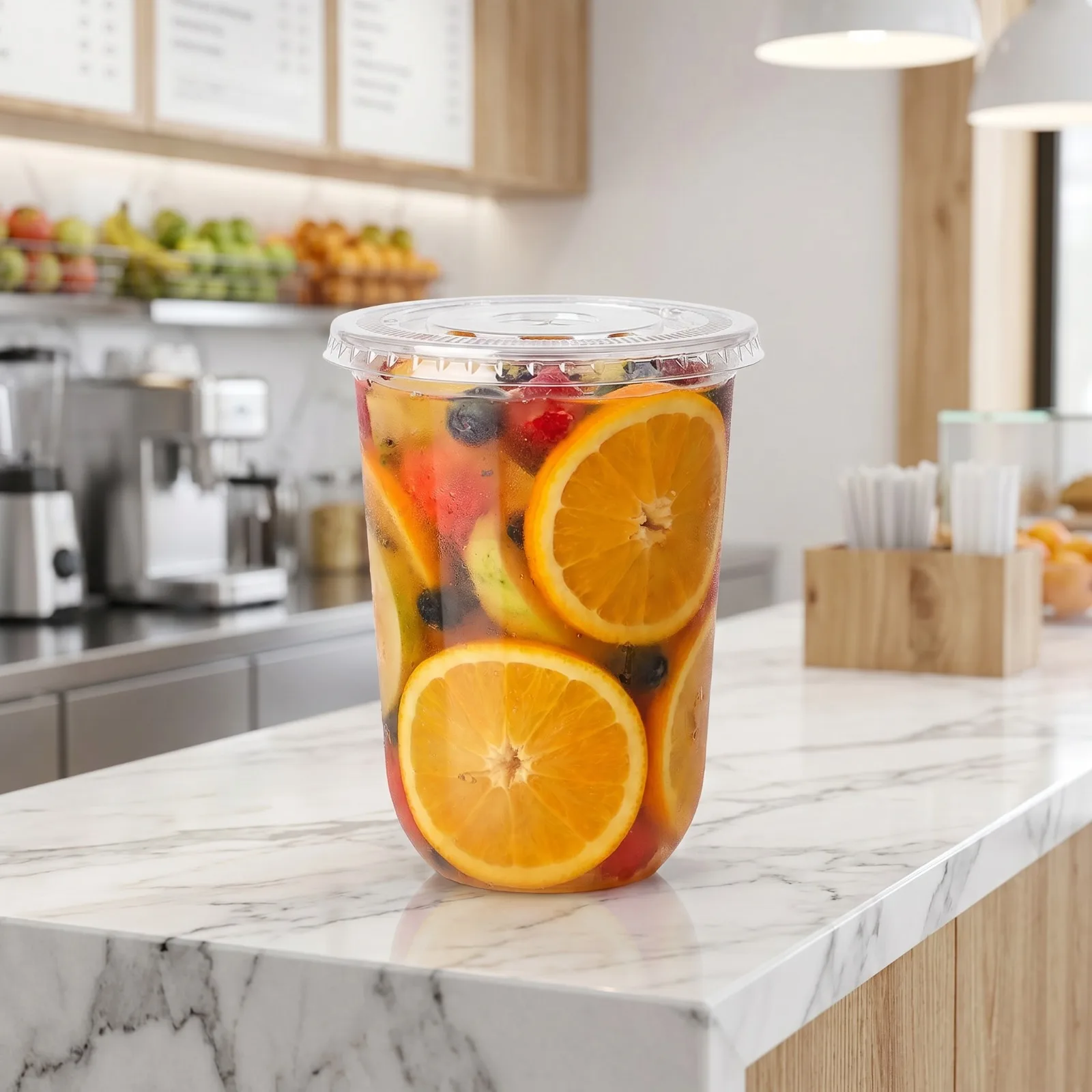 Vasos desechables transparentes para bebidas Goture con tapa - imagen 5