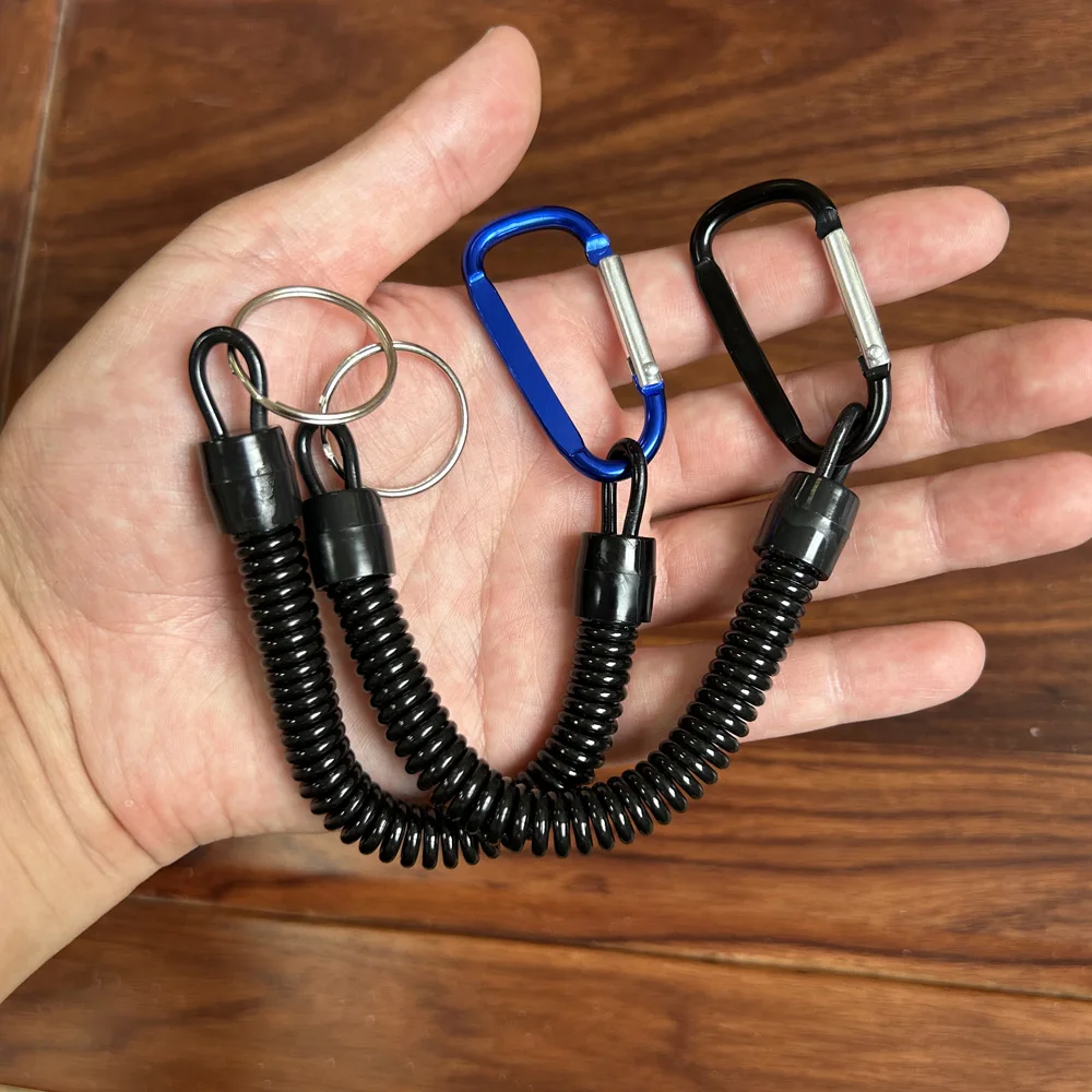 Mosquetón con cordón de seguridad para aparejos de pesca - imagen 2