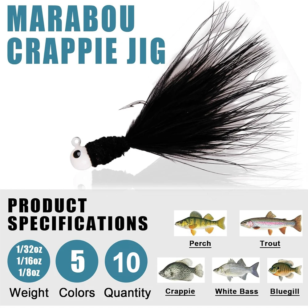 Jig Head Marabou – Cabezales de plantilla para lubina y trucha - imagen 2