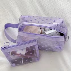 Bolsa de malla con corazones – Organizador de viaje