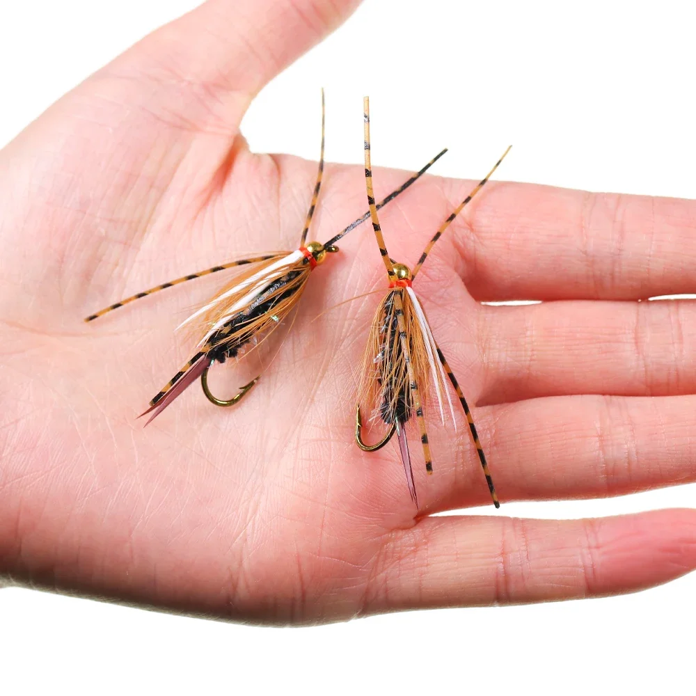 Vtwins Ninfa Stonefly mojada con púas para salmón – mosca atada - imagen 2