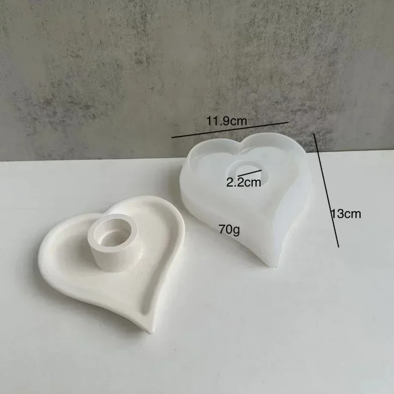 Molde silicona corazón para velas aromáticas – Forma redonda portavelas - imagen 3