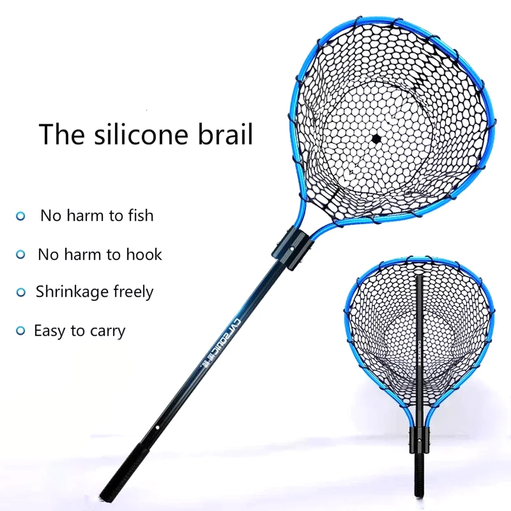 Salabre plegable ultraligero de silicona – Red de mano para pesca en mar - imagen 4