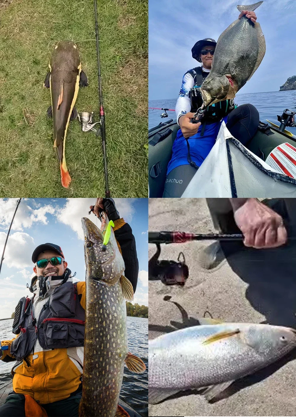 Detalle de la caña en modo de pesca