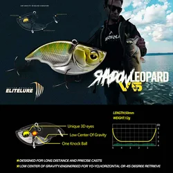 Señuelos vibratorios Elitelure V5 12g para lubina y trucha
