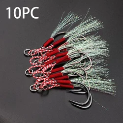 Anzuelos de acero al carbono para jigging lento – Hilo y pluma