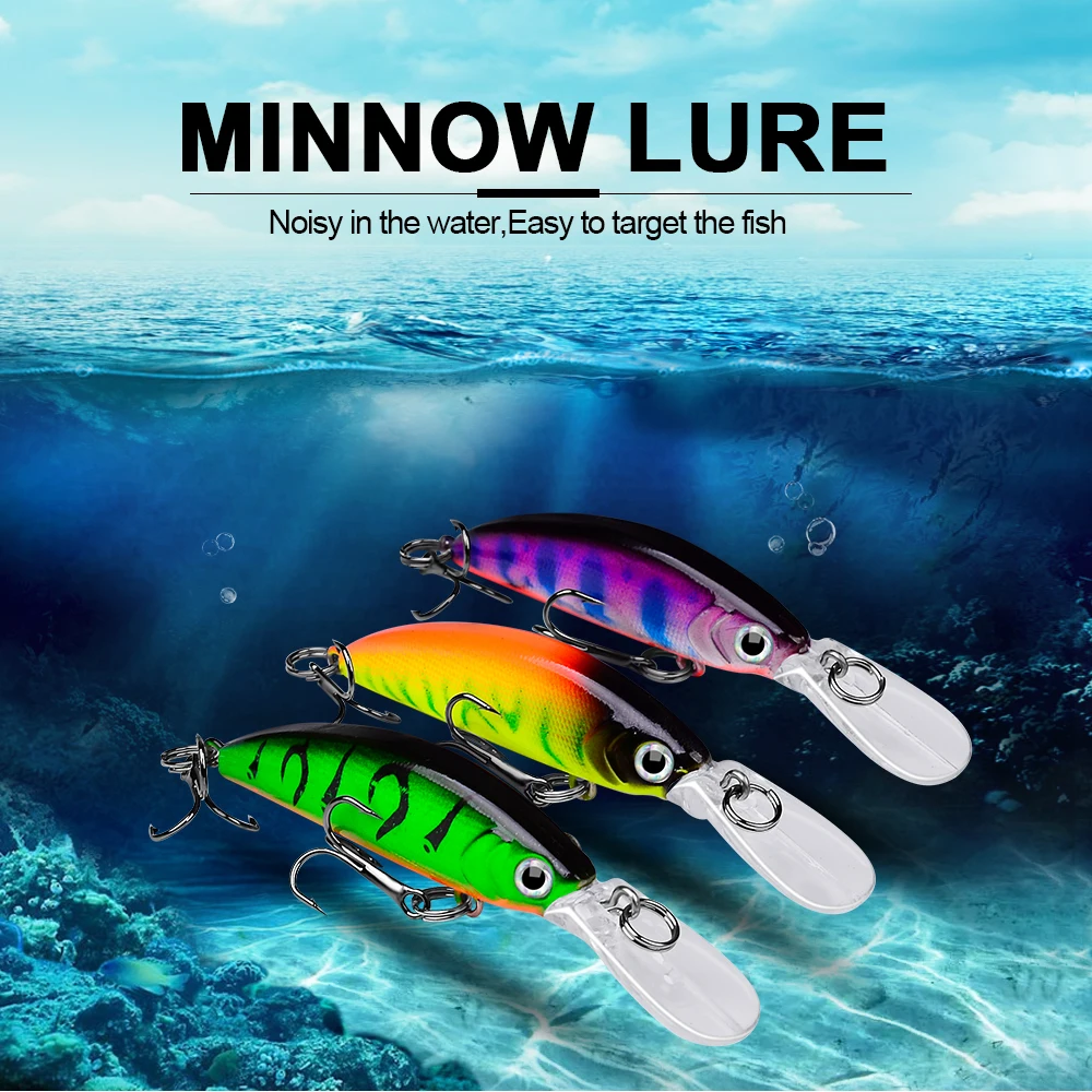 Señuelo PRO BEROS Minnow 70mm 6g Longmouth con ojos 3D