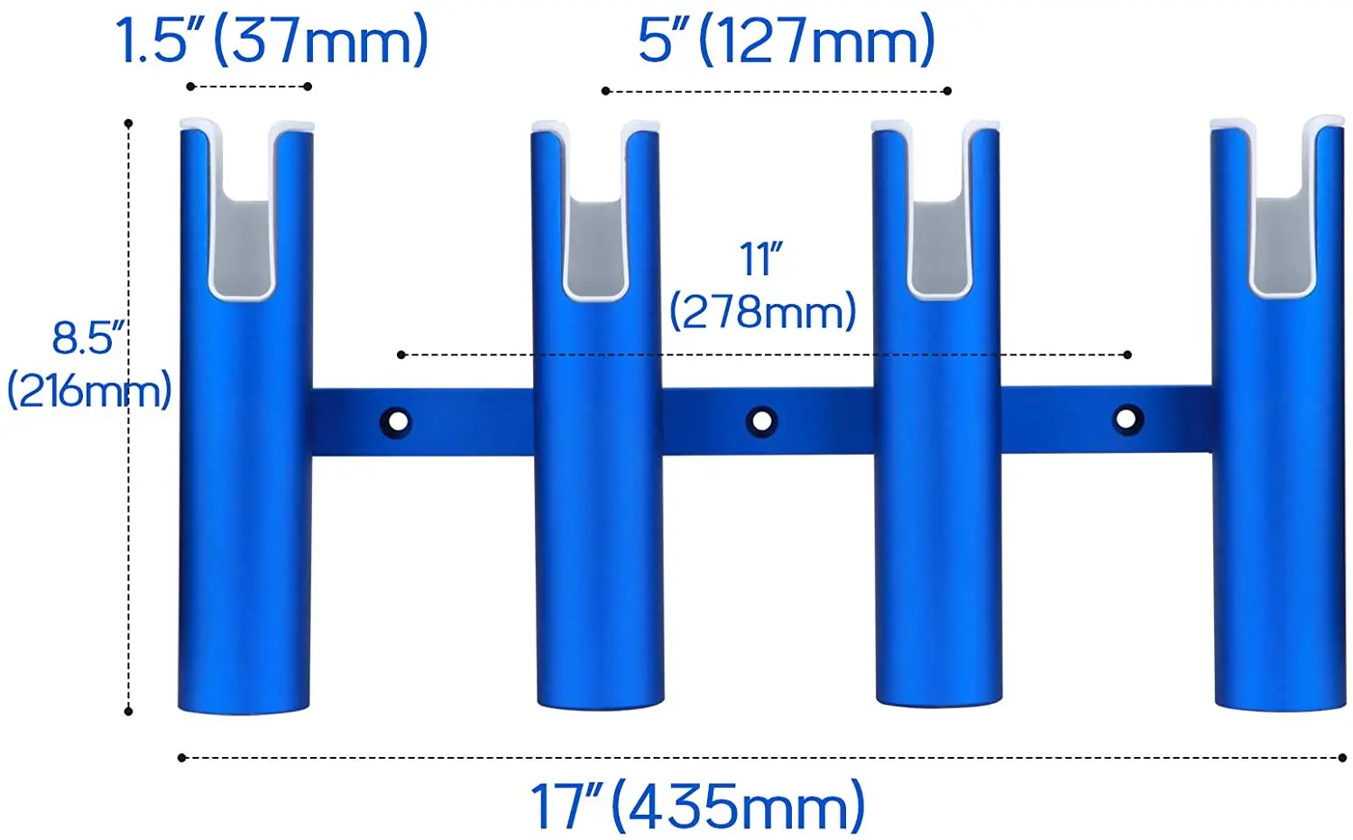 Soporte de aluminio para cañas de pescar – Montaje mural - imagen 3